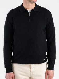 GIANNI LUPO Polo regular in tinta unita con zip GL35205 Black (4)