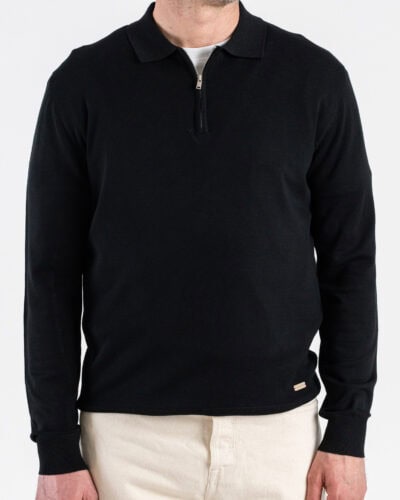 GIANNI LUPO Polo regular in tinta unita con zip GL35205 Black