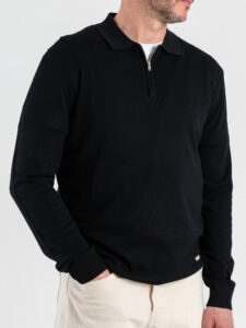 GIANNI LUPO Polo regular in tinta unita con zip GL35205 Black (5)