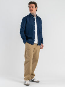 ONLY&SONS Camicia comoda di jeans in cotone con tasca ORSON 22036600 Dark Blu Denim (1)