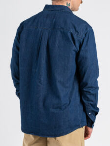 ONLY&SONS Camicia comoda di jeans in cotone con tasca ORSON 22036600 Dark Blu Denim (5)