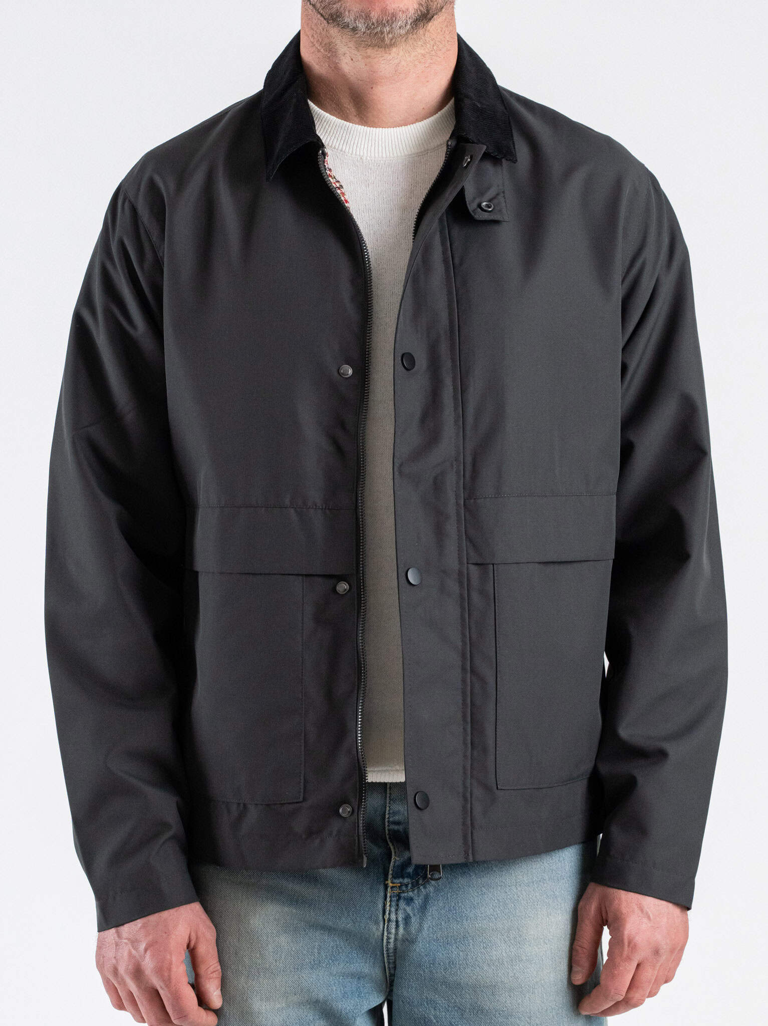 ONLY&SONS Giubbino regular leggero modello Barbour con colletto in velluto KOSMO 22031626 Phantom