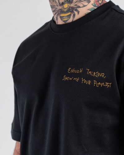 ONLY&SONS T-shirt over in cotone con scritta ricamata AARON 22030568 Black