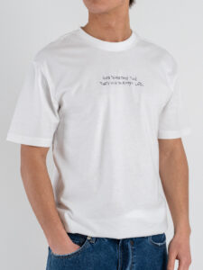 ONLY&SONS T-shirt over in cotone con scritta ricamata AARON 22030568 Bright White (1)