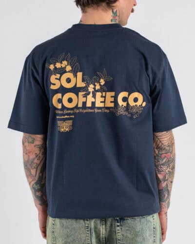 ONLY&SONS T-shirt over in cotone con stampa Sol Coffee fronte/retro FRED 22037478 Blue Nights