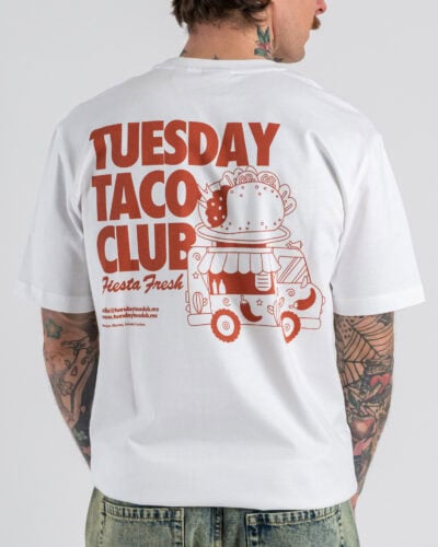 ONLY&SONS T-shirt over in cotone con stampa Taco fronte/retro FRED 22037478 Bright White