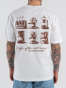 ONLY&SONS T-shirt over in cotone con stampa caffe fronteretro FRED 22037734 Bright White (3)