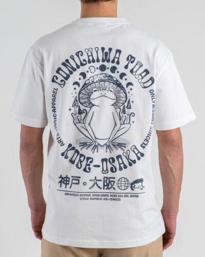 ONLY&SONS T-shirt over in cotone con stampa rana fronte/retro FRED 22038836 Bright White