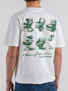 ONLY&SONS T-shirt over in cotone con stampa sedie fronteretro FRED 22037734 Bright White (2)