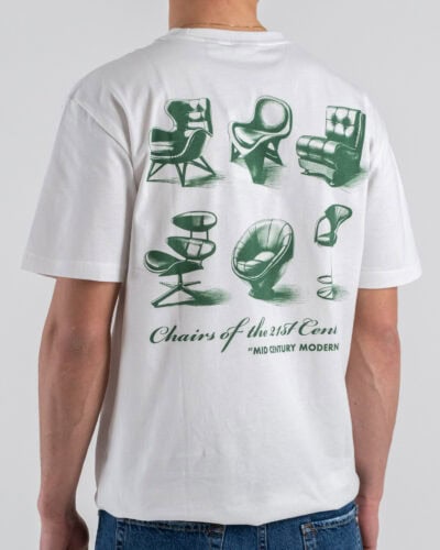 ONLY&SONS T-shirt over in cotone con stampa sedie fronte/retro FRED 22037734 Bright White