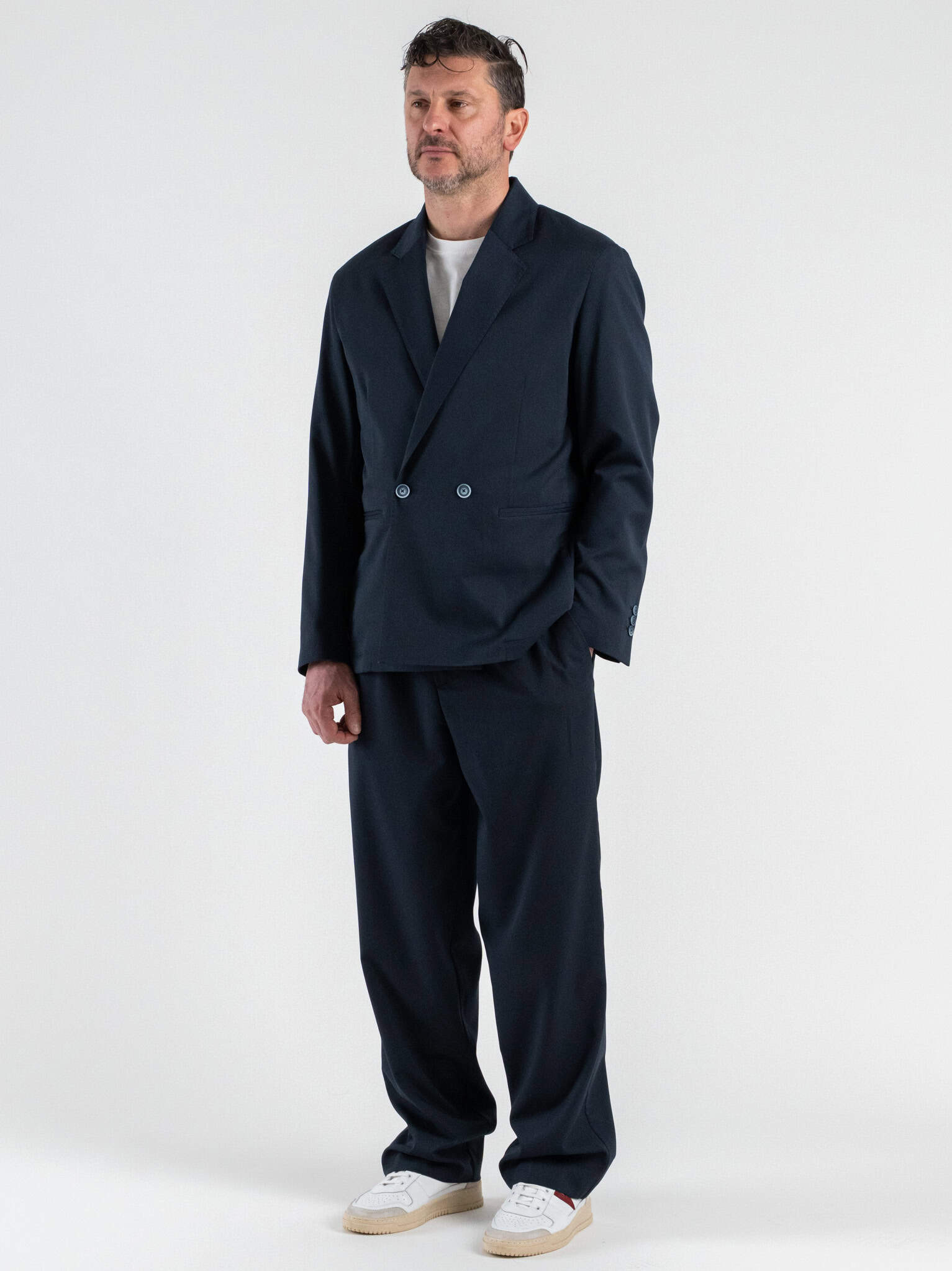 OVER-D Abito Relaxed fit con Giacca un petto e mezzo + Pantalone con elastico in vita OE1S2S6A41 Blu