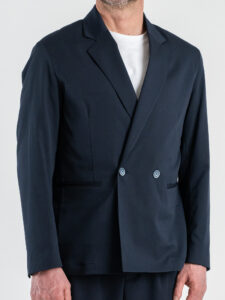 OVER-D Abito Relaxed fit con Giacca un petto e mezzo + Pantalone con elastico in vita OE1S2S6A41 Blu (5)