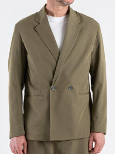 OVER-D Abito Relaxed fit con Giacca un petto e mezzo + Pantalone con elastico in vita OE1S2S6A41 Militare (3)