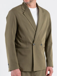 OVER-D Abito Relaxed fit con Giacca un petto e mezzo + Pantalone con elastico in vita OE1S2S6A41 Militare (4)