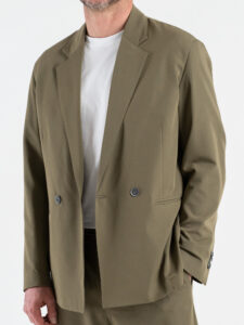 OVER-D Abito Relaxed fit con Giacca un petto e mezzo + Pantalone con elastico in vita OE1S2S6A41 Militare (5)