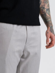 OVER-D Pantalaccio loose fit gessato da abito OE1S2S6P89 Grigio (5)