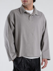 Polo over croppata in cotone con colletto e bottoni HM Ferro (2)