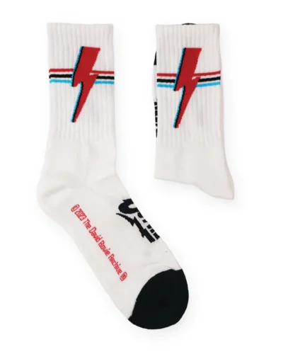 SOCKS AFFAIRS Calze di media lunghezza in morbido cotone DAVID BOWIE ALADDIN SANE ATHLETIC Bianco