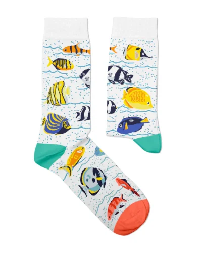 SOCKS AFFAIRS Calze di media lunghezza in morbido cotone FISH SOCKS Bianco