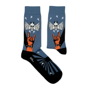 SOCKS AFFAIRS Calze di media lunghezza in morbido cotone FLYING SKULL SOCKS Blu 3
