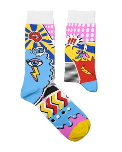 SOCKS AFFAIRS Calze di media lunghezza in morbido cotone POP ART SOCKS Bianco