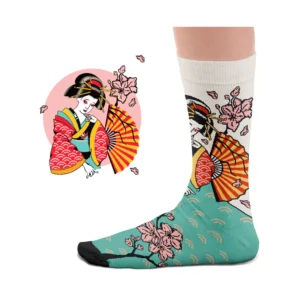 SOCKS AFFAIRS Calze di media lunghezza in morbido cotone TRADITIONAL GEISHA TATTOO SOCKS Panna 1
