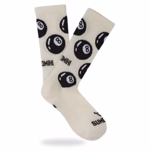 SUMOMIHI Calze in spugna media lunghezza in morbido cotone 8 BALL Bianco