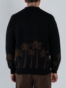 TOOCO CardiganPolo con bottoni e stampa malibù MPLK Nero (1)