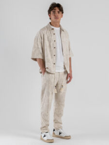 BERNA Camicia mm da coordinato over con colletto e ricami 261255 Beige (1)