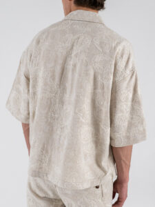 BERNA Camicia mm da coordinato over con colletto e ricami 261255 Beige (5)