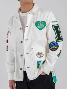 BERNA Giacca regular con tasconi frontali e patch colorate 261227 Bianco (2)