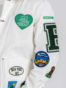 BERNA Giacca regular con tasconi frontali e patch colorate 261227 Bianco (3)