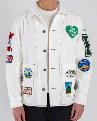 BERNA Giacca regular con tasconi frontali e patch colorate 261227 Bianco