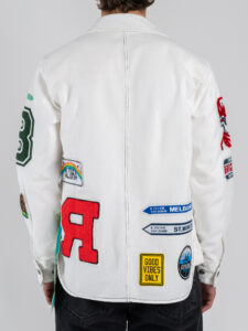 BERNA Giacca regular con tasconi frontali e patch colorate 261227 Bianco (5)