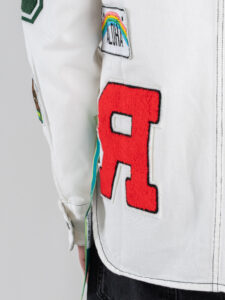 BERNA Giacca regular con tasconi frontali e patch colorate 261227 Bianco (6)