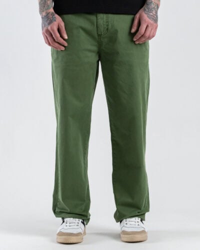 BERNA Pantalone loose fit in gabardina 261295 Verde