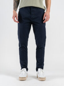 BERNA Pantalone slim chinos in cotone 261297 Blu (1)