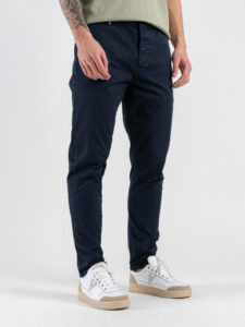 BERNA Pantalone slim chinos in cotone 261297 Blu (2)