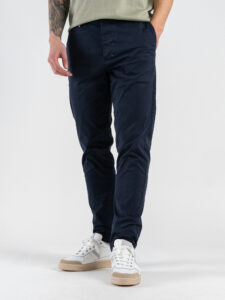 BERNA Pantalone slim chinos in cotone 261297 Blu (3)