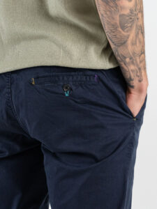 BERNA Pantalone slim chinos in cotone 261297 Blu (6)