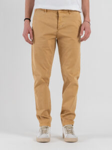 BERNA Pantalone slim chinos in cotone 261297 Cammello (2)