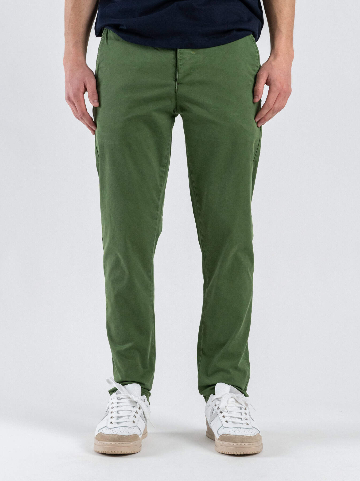 BERNA Pantalone slim chinos in cotone 261297 Verde