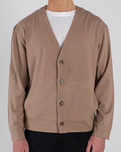 BL11 Cardigan croppato con scollo a V e bottoni 43FE318 Beige