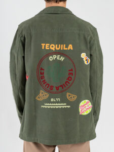 BL11 Sahariana regular con tasconi frontali e patch 46BLK069TEQUILA57 Militare (2)