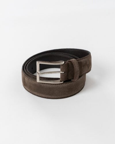 Cintura basica 4 cm in ecocamoscio con interno in vera pelle 035 Marrone