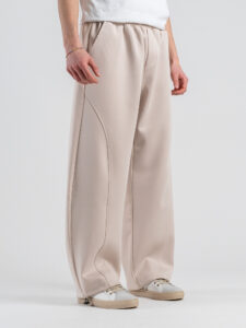 Coordinato crop in tessuto scuba con pantalone balloon 5620 Beige (6)