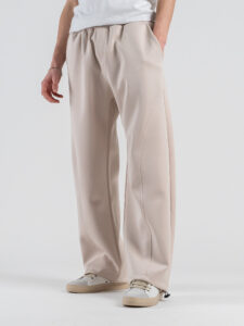 Coordinato crop in tessuto scuba con pantalone balloon 5620 Beige (7)