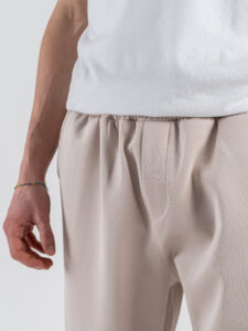 Coordinato crop in tessuto scuba con pantalone balloon 5620 Beige (9)