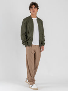 ESTASI Pantalone leggero con gamba morbida ed elastico in vita SANE’ EST Cammello (1)