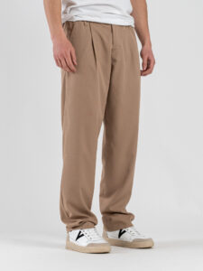 ESTASI Pantalone leggero con gamba morbida ed elastico in vita SANE’ EST Cammello (3)